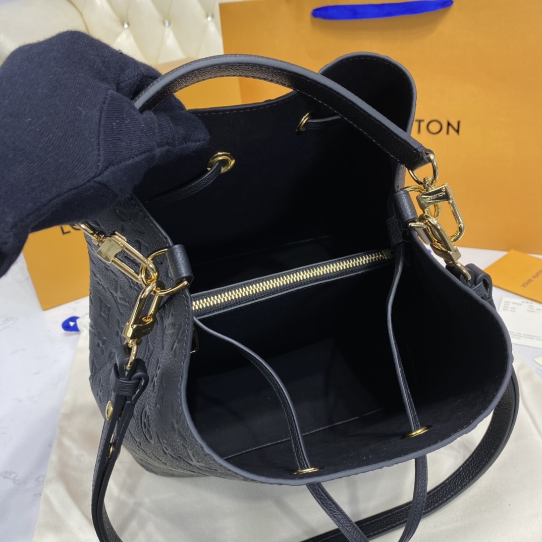 Louis Vuitton NEONOE MM Bucket Bag Monogram Empreinte M45256 Black